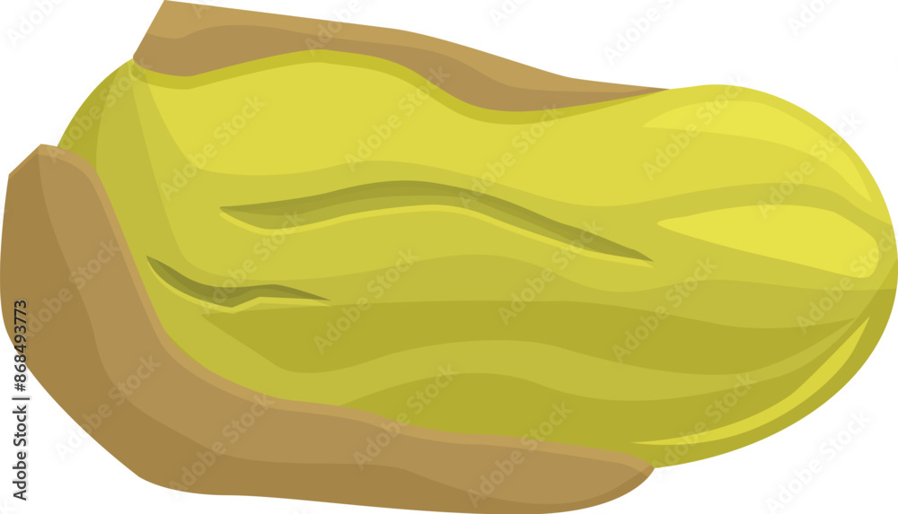 Pistachio nut with open shell lying horizontally isolated on white background Pistachio nut with open shell lying horizontally isolated on white background