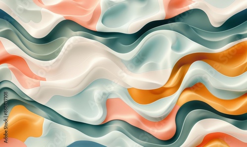 Pastel color abstract shapes pattern