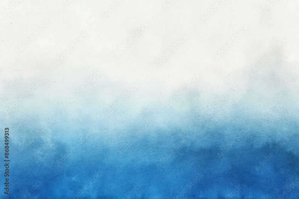 Fototapeta premium Blue and white gradient background, with a smooth transition from white at the top to deep blue at the bottom, resembling a watercolor effect.