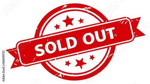 Red "SOLD OUT" stamp, star border, white background