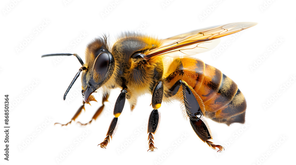 Honey Bee ,Full body, isolated on white background Honey Bee ,Full body, isolated on white background