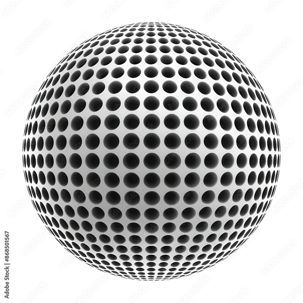 Abstract 3D sphere with a pattern of black and white dots, creating an optical illusion and futuristic design. Perfect for modern digital graphics. Abstract 3D sphere with a pattern of black and white dots, creating an optical illusion and futuristic design. Perfect for modern digital graphics.