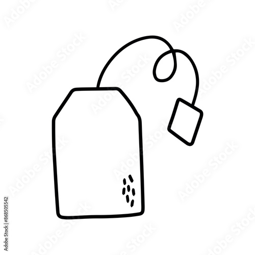 Hand drawn illustration of fashion tea bag