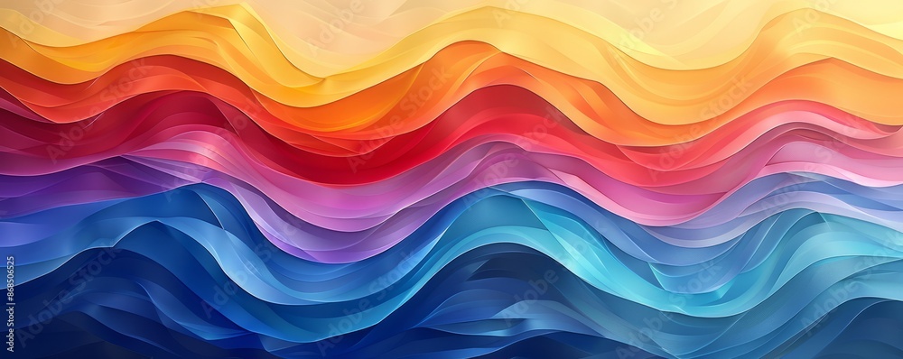 Fototapeta premium Colorful waves forming geometric shapes