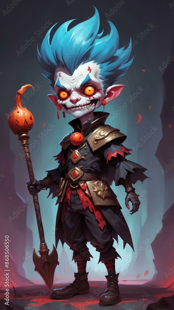 Fototapeta premium the fool chibi tarot cards in dark theme