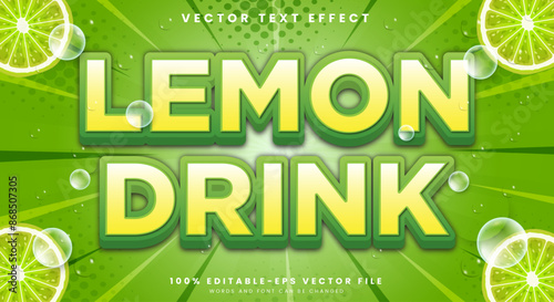 Lemon Drink editable text effect Template suitable for fresh drink