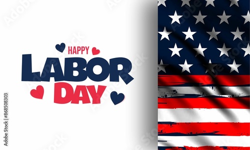 .USA labor day celebration with american flag .Sale promotion advertising banner template for USA Labor Day Brochures,Poster or Banner.