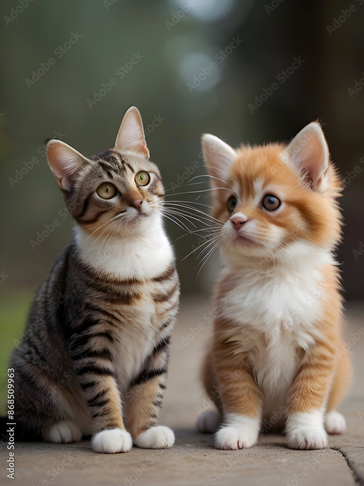 Cute Animal Cat Couple Posing Photography Art Cute Animal Cat Couple Posing Photography Art