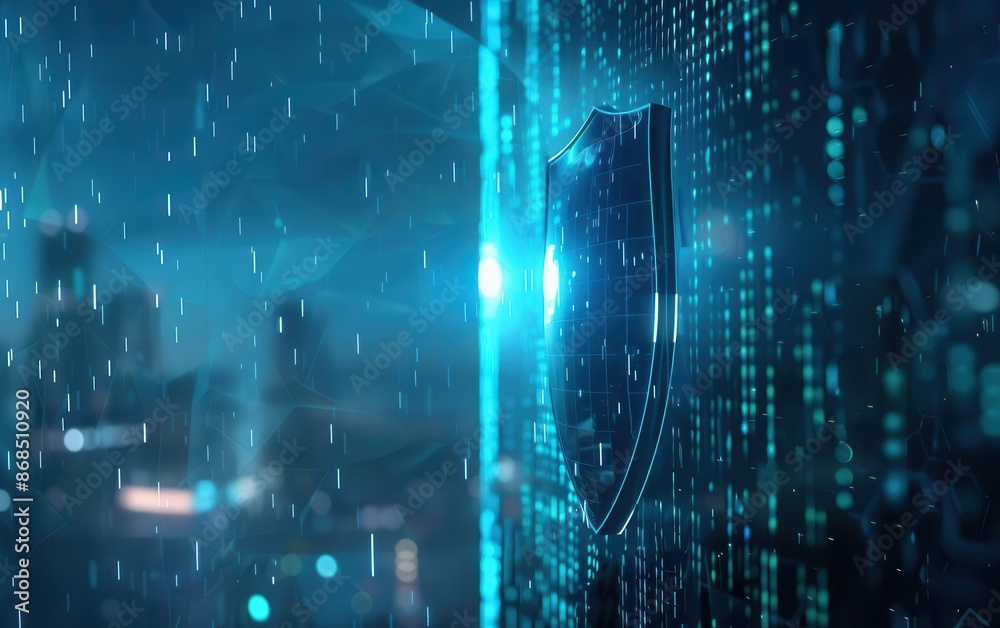 Naklejka premium Defending against malware attack in the backdrop