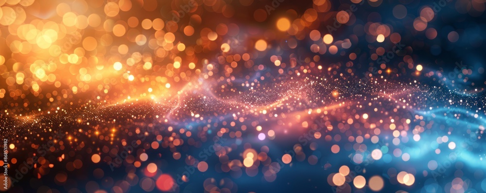 Bright abstract particles on a dark background Bright abstract particles on a dark background