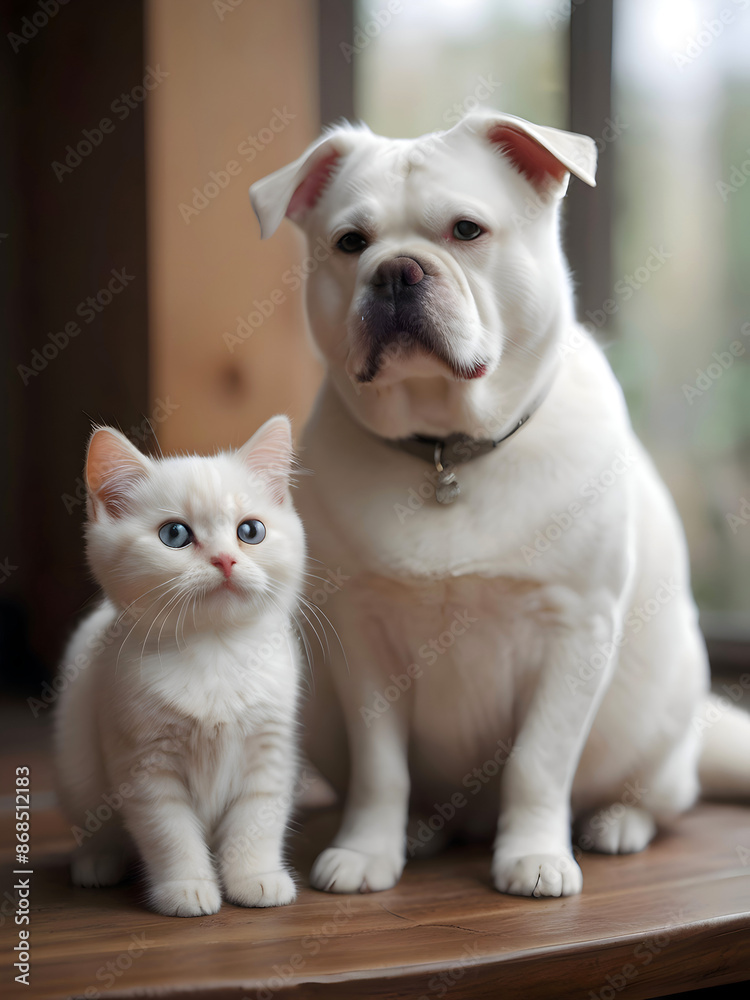 Cute Animal Cat Dog Couple Posing Photography Art Cute Animal Cat Dog Couple Posing Photography Art