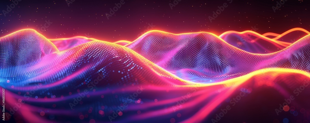 Neon zigzags over a dark background Neon zigzags over a dark background