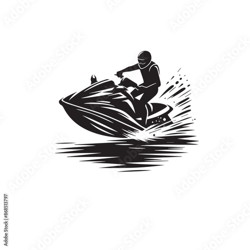 Jets ski Water sport vector illustration logo design, perfect for club team logo and tshirt design