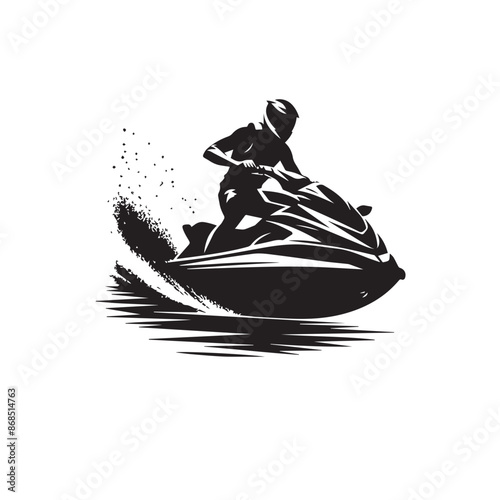Jets ski Water sport vector illustration logo design, perfect for club team logo and tshirt design