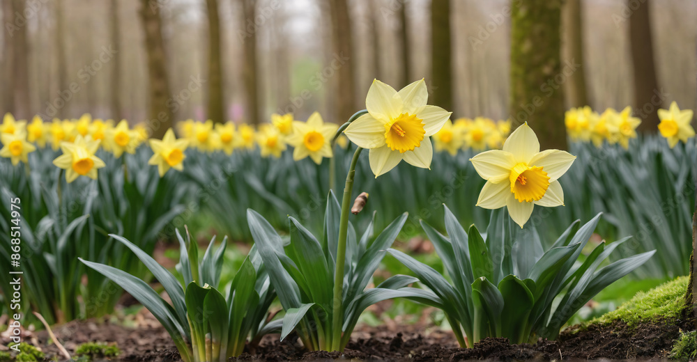 Enchantment Found in Daffodil Garden with Pastel Background
Enchantment Found in Daffodil Garden with Pastel Background