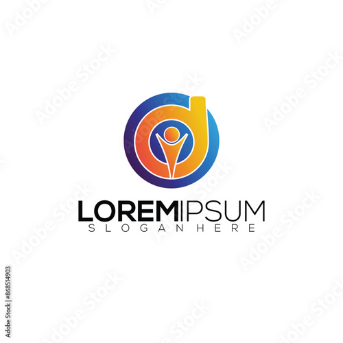 logo initial letter color full vector gradation