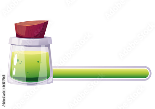 Magic potion progress elixir bottles bar set. Mobile video game health energy resource concept. Vector cartoon graphic design element illustration
