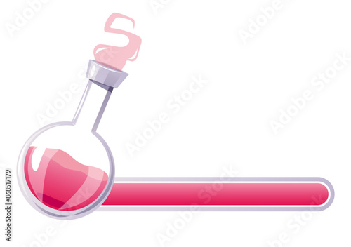 Magic potion progress elixir bottles bar set. Mobile video game health energy resource concept. Vector cartoon graphic design element illustration
