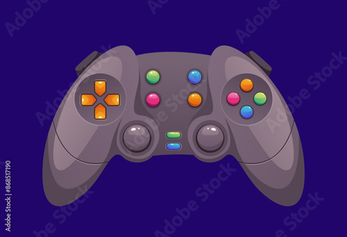 Joypad video arcade gamepad isolated on background concept. Vector flat graphic design illustration