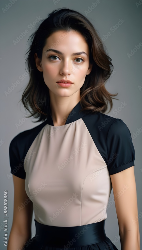 Beautiful elegant woman front view photo Beautiful elegant woman front view photo