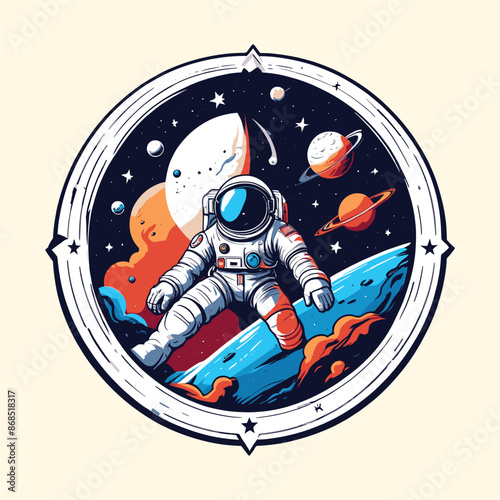 Astronaut Floating in Space with Planets and Comet - Shortcut