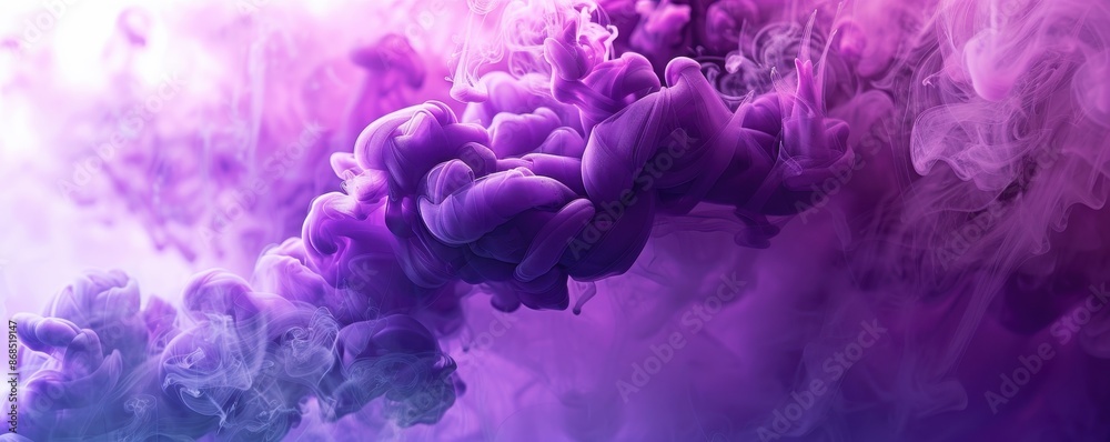 Purple ink clouds in water, abstract background Purple ink clouds in water, abstract background