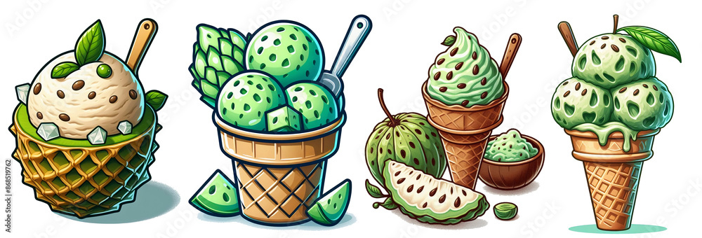 Ice cream with exotic berries. Ice cream with exotic berries.
