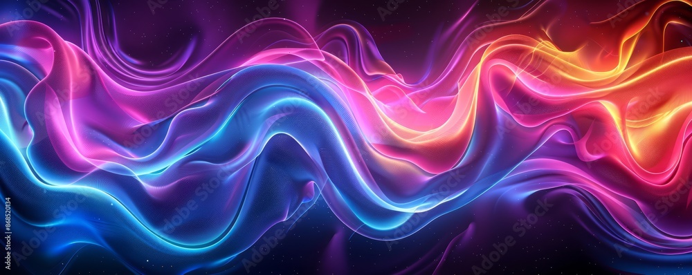 Neon outlines of random forms with a 3D effect Neon outlines of random forms with a 3D effect