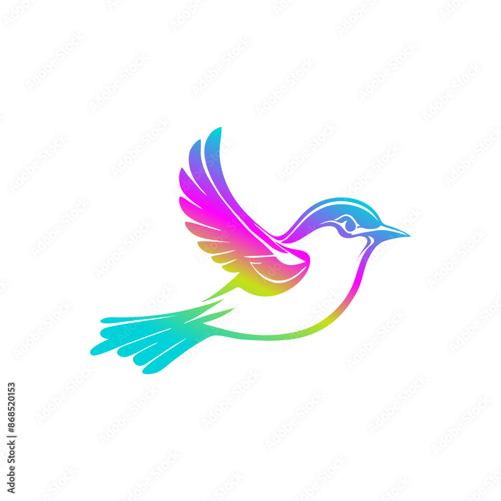 Obraz premium Flying bird logo with colorfull concept design