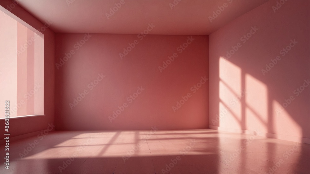 Obraz premium 3d pink stage background product featuring podium scene with leaf platform generate ai