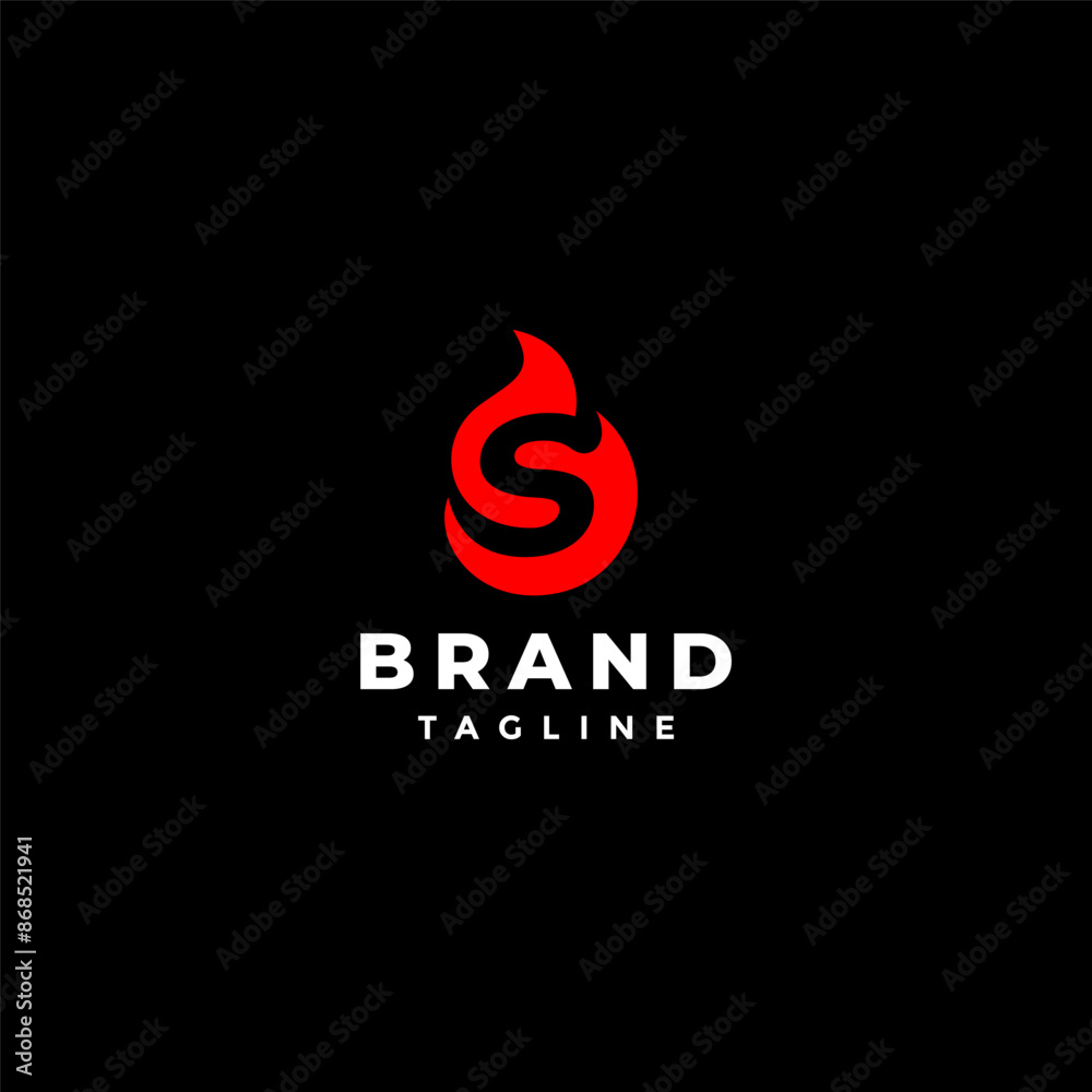 Fototapeta premium Initial Letter S Inside Flame Logo Design. Thermal Energy Initial Letter S Logo Design.