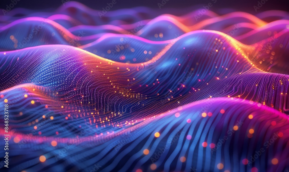 Digital wave pattern in neon shades Digital wave pattern in neon shades