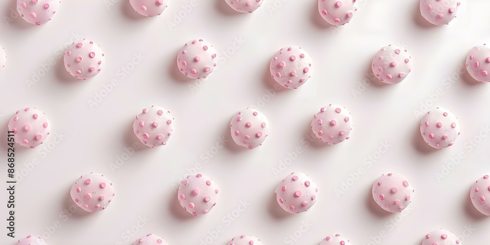 Pink polka dot Pepe pattern on cream background with small pink dots. Concept Polka Dot Pattern, Pink Pepe Design, Cream Background, Small Pink Dots Pink polka dot Pepe pattern on cream background with small pink dots. Concept Polka Dot Pattern, Pink Pepe Design, Cream Background, Small Pink Dots
