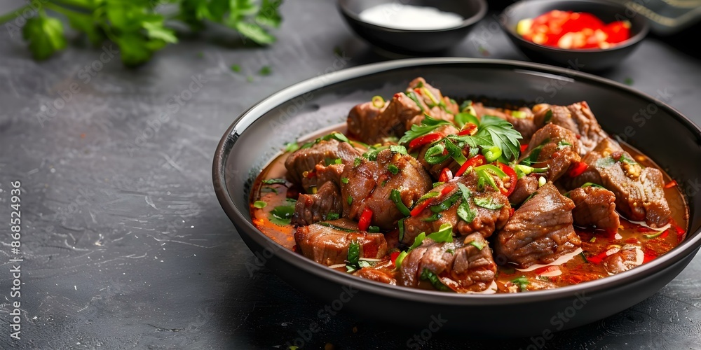 Shaking Beef A Popular Vietnamese Dish Known as Bo Luc Lac. Concept Vietnamese Cuisine, Shaking Beef, Bo Luc Lac, Popular Dish, Beef Recipes Shaking Beef A Popular Vietnamese Dish Known as Bo Luc Lac. Concept Vietnamese Cuisine, Shaking Beef, Bo Luc Lac, Popular Dish, Beef Recipes