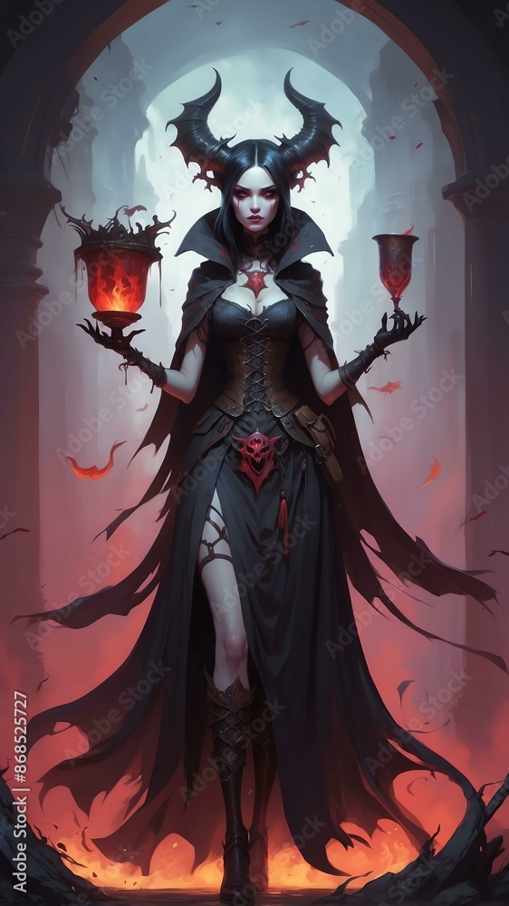 temperance tarrot card in a dark demonic bloody gothic theme temperance tarrot card in a dark demonic bloody gothic theme
