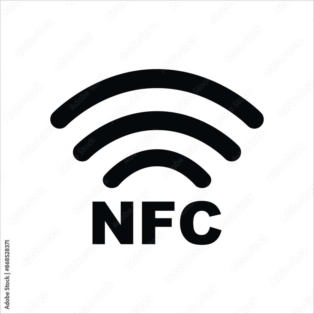 Nfc vector icon, smart payment symbol. Simple, flat design for web or mobile app Nfc vector icon, smart payment symbol. Simple, flat design for web or mobile app