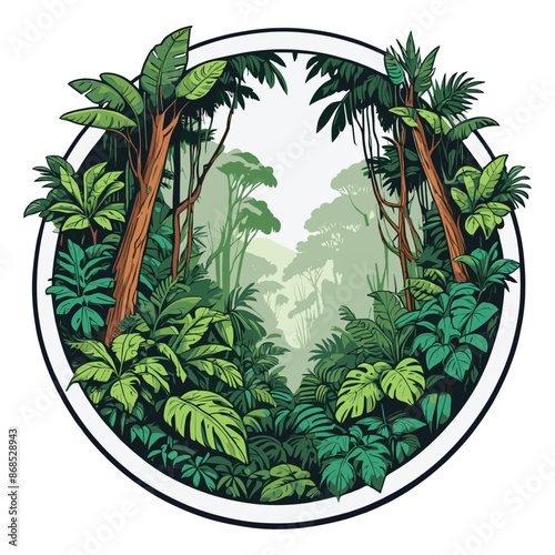 Vintage Tropical Jungle Adventure Illustration
