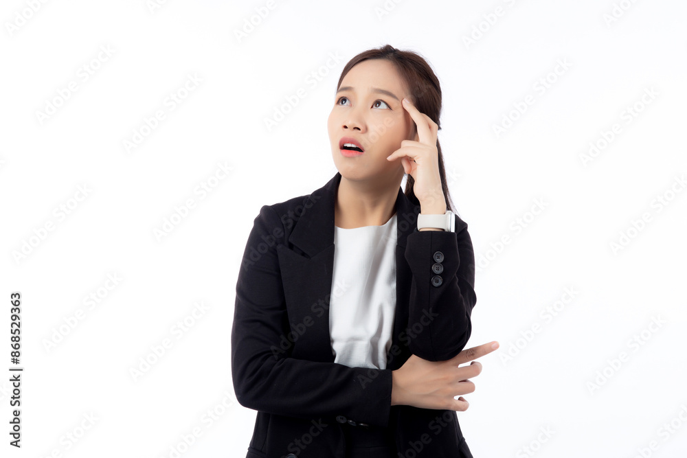 Portrait young asian businesswoman unhappy and angry isolated white background, expression and emotion, business woman annoyed and worried, aggressive and anxiety, female stress and depressed. Portrait young asian businesswoman unhappy and angry isolated white background, expression and emotion, business woman annoyed and worried, aggressive and anxiety, female stress and depressed.