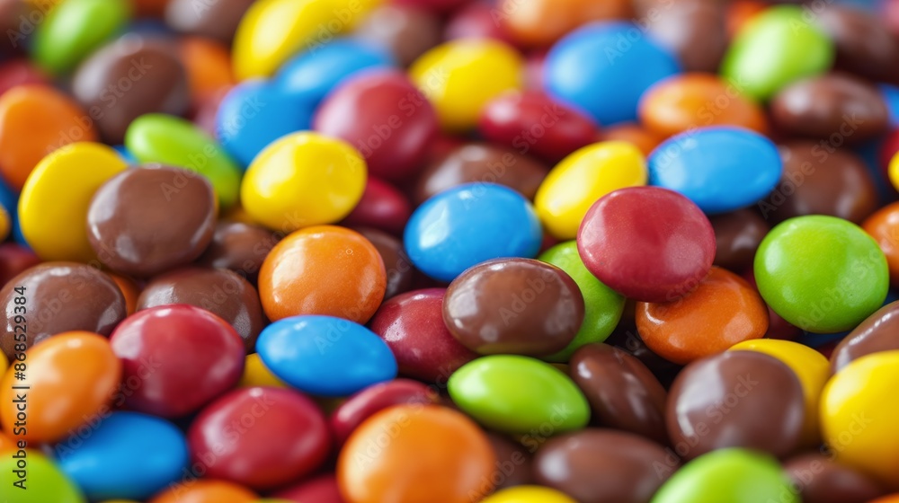 A bunch of colorful candy with a rainbow of colors A bunch of colorful candy with a rainbow of colors