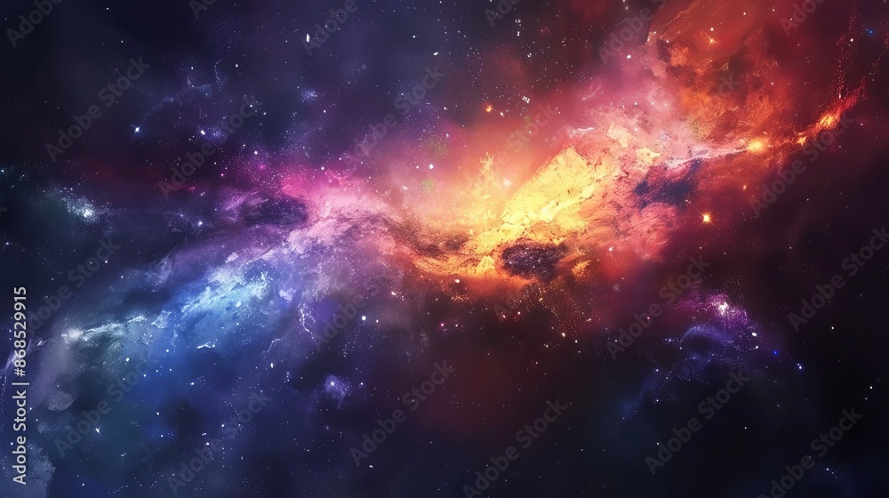 Colorful Abstract Background Depicting Vast Space with Galaxies, Stars, and Supernova Explosions in Deep Cosmic Scene Colorful Abstract Background Depicting Vast Space with Galaxies, Stars, and Supernova Explosions in Deep Cosmic Scene