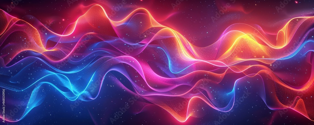 Neon outlines of random forms with a 3D effect Neon outlines of random forms with a 3D effect