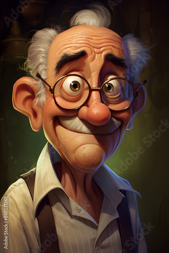 animated cartoon old man, cartoon old man illustration, old cartoon man