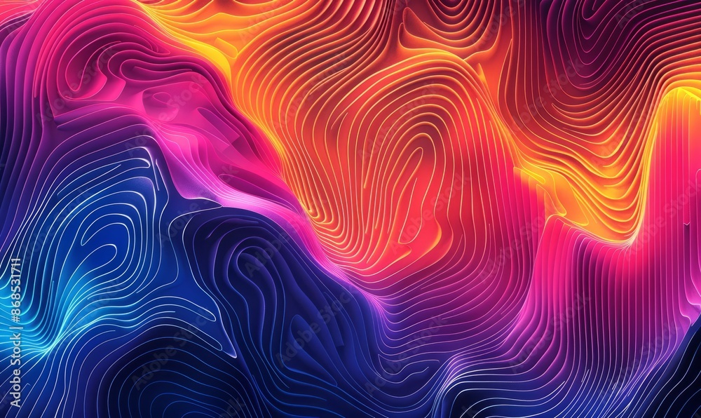 Obraz premium Bold gradient with abstract lines