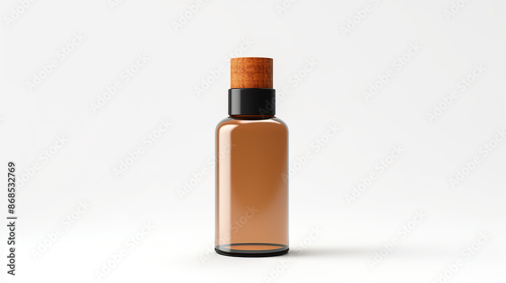 A white background with an isolated foundation bottle A white background with an isolated foundation bottle