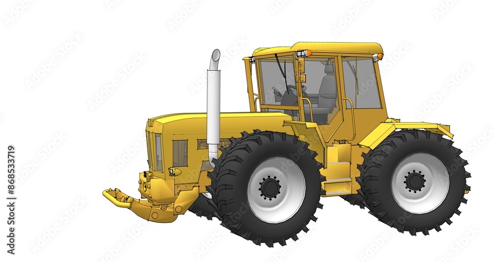 tractor graphic sketch 3d illustration tractor graphic sketch 3d illustration