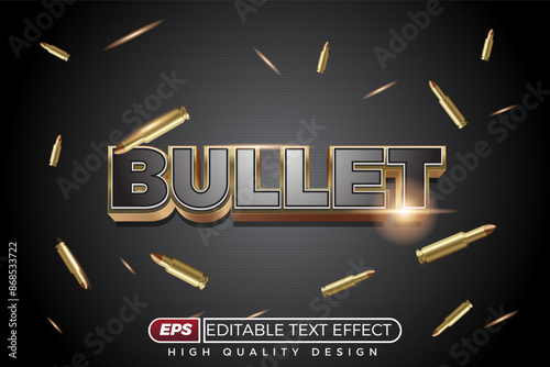 Photos Editable 3D text effect bullet