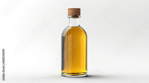 Isolated olive oil bottle against a white background