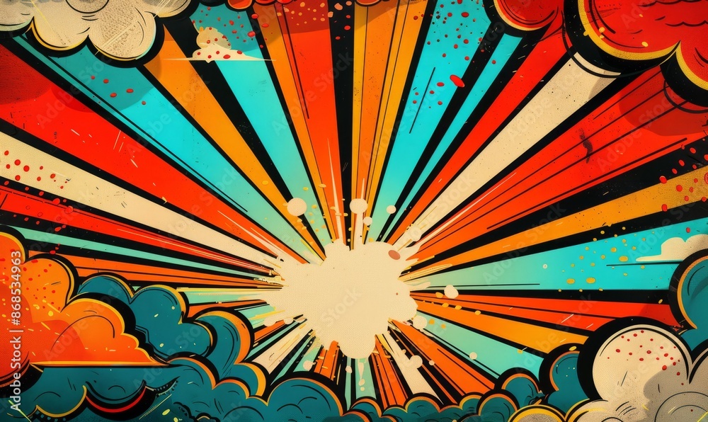 Fototapeta premium Retro comic book background with vibrant colors