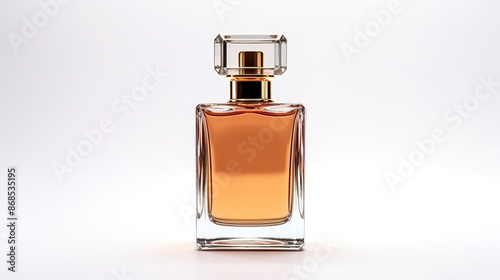 Glass perfume bottle isolated on a white background