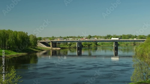 bridge over the river, Polotsk, Belarus photo